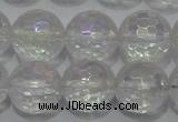 CCC412 15.5 inches 8mm faceted round AB-color white crystal beads