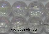 CCC414 15.5 inches 12mm faceted round AB-color white crystal beads