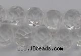 CCC500 15.5 inches 8*12mm faceted teardrop white crystal beads