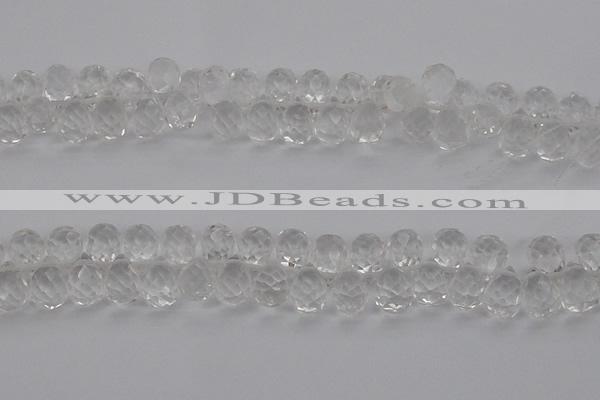 CCC500 15.5 inches 8*12mm faceted teardrop white crystal beads