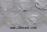 CCC509 15.5 inches 22mm faceted coin natural white crystal beads