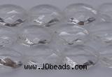 CCC514 15.5 inches 12*16mm faceted oval natural white crystal beads