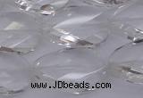 CCC521 15.5 inches 18*25mm twisted & faceted oval white crystal beads