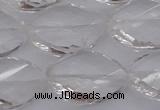 CCC526 15.5 inches 18*25mm twisted & faceted teardrop white crystal beads