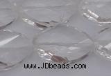 CCC527 15.5 inches 20*30mm twisted & faceted teardrop white crystal beads