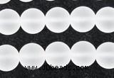 CCC603 15.5 inches 10mm round matte natural white crystal beads