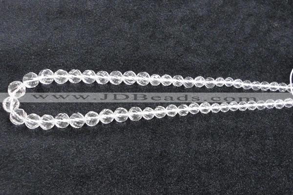 CCC618 15.5 inches 6mm - 12mm faceted round natural white crystal beads