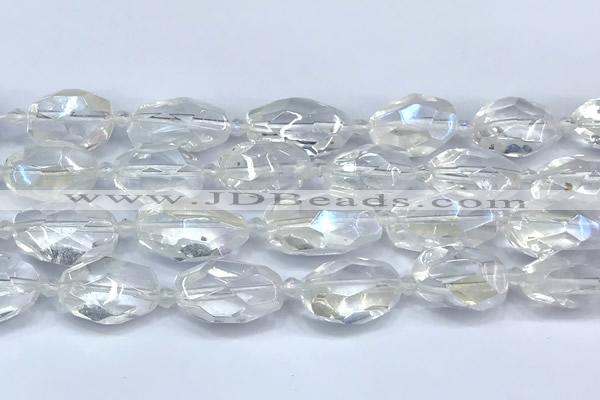 CCC635 15 inches 11*14mm - 15*20mm faceted nuggets AB-color white crystal beads