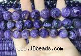 CCG141 15.5 inches 13mm round charoite gemstone beads