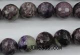 CCG54 15.5 inches 12mm faceted round natural charoite beads