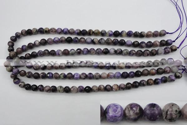 CCG56 15.5 inches 7mm faceted round natural charoite beads