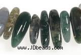 CCH05 16 inches moss agate chips gemstone beads wholesale