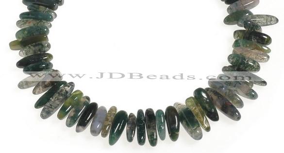 CCH05 16 inches moss agate chips gemstone beads wholesale