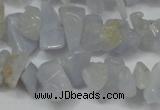 CCH218 34 inches 5*8mm blue chalcedony chips gemstone beads wholesale