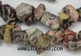 CCH226 34 inches 5*8mm red leopard skin jasper chips beads wholesale