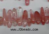 CCH341 15.5 inches 5*20mm cherry quartz chips beads wholesale