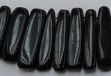 CCH409 15.5 inches 6*25mm - 7*35mm black agate chips beads