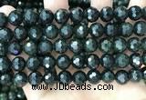 CCJ346 15.5 inches 12mm faceted round dark green jade beads