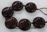 CCJ362 40mm carved coin China jade beads wholesale