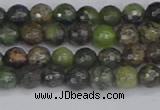 CCJ420 15.5 inches 4mm faceted round dendritic green jade beads