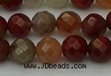 CCJ462 15.5 inches 8mm faceted round colorful jasper beads