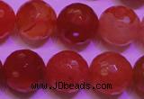 CCL54 15 inches 10mm faceted round carnelian gemstone beads