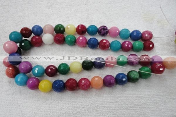 CCN1002 15.5 inches 6mm faceted round multi colored candy jade beads