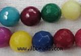 CCN1008 15.5 inches 18mm faceted round multi colored candy jade beads