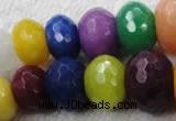 CCN1019 4*6mm - 13*18mm faceted rondelle multi colored candy jade beads