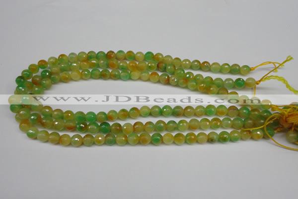 CCN1293 15.5 inches 8mm faceted round rainbow candy jade beads