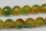 CCN1295 15.5 inches 12mm faceted round rainbow candy jade beads