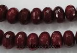 CCN1355 15.5 inches 8*12mm faceted rondelle candy jade beads