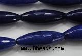 CCN1478 15.5 inches 10*30mm faceted rice candy jade beads wholesale