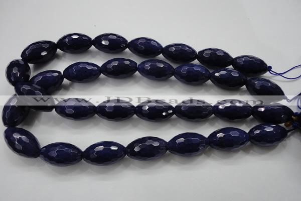 CCN1479 15.5 inches 15*25mm faceted rice candy jade beads wholesale