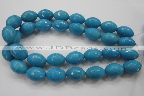 CCN1497 15.5 inches 18*25mm faceted rice candy jade beads wholesale