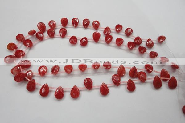 CCN1580 15.5 inches 10*14mm briolette candy jade beads wholesale