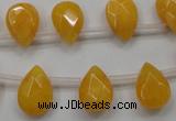 CCN1582 15.5 inches 10*14mm briolette candy jade beads wholesale