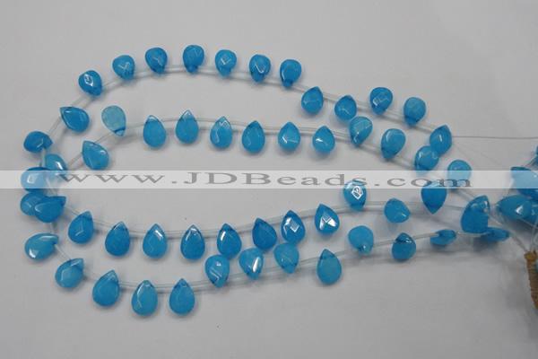 CCN1583 15.5 inches 10*14mm briolette candy jade beads wholesale