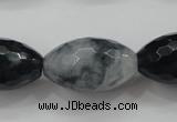 CCN1619 15.5 inches 15*25mm faceted rice candy jade beads