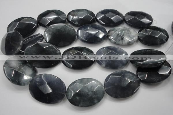 CCN1646 15.5 inches 30*40mm faceted oval candy jade beads