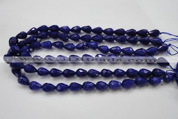 CCN1688 15.5 inches 10*14mm faceted teardrop candy jade beads wholesale