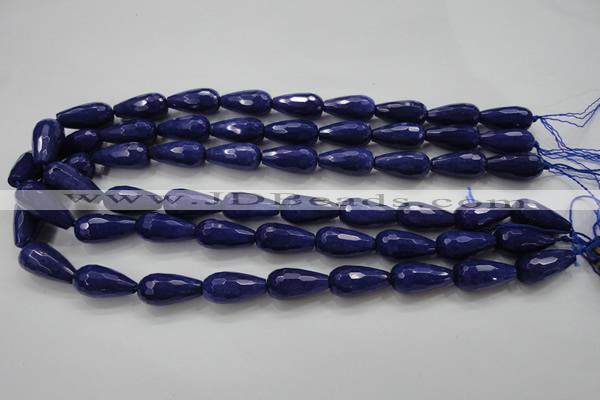 CCN1692 15.5 inches 10*20mm faceted teardrop candy jade beads wholesale