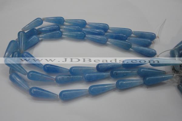 CCN1700 15.5 inches 10*30mm teardrop candy jade beads wholesale