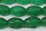 CCN186 15.5 inches 13*18mm faceted rice candy jade beads