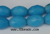 CCN187 15.5 inches 13*18mm faceted rice candy jade beads