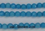 CCN1871 15 inches 6mm faceted round candy jade beads wholesale