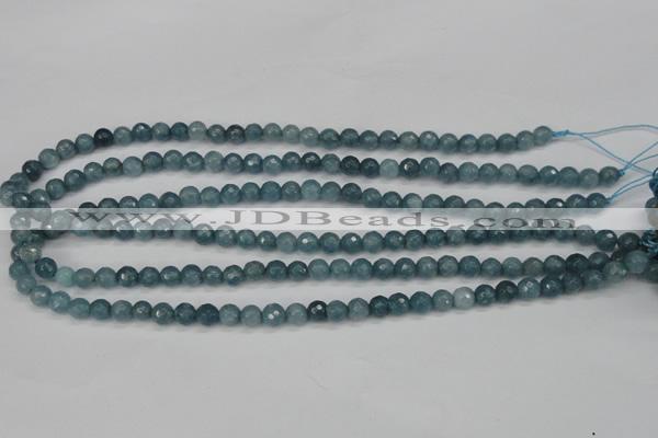 CCN1911 15 inches 6mm faceted round candy jade beads wholesale