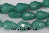 CCN193 15.5 inches 10*14mm faceted teardrop candy jade beads