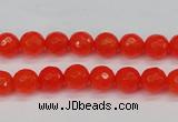 CCN1951 15 inches 6mm faceted round candy jade beads wholesale