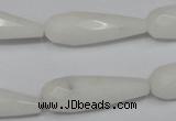 CCN197 15.5 inches 10*30mm faceted teardrop candy jade beads